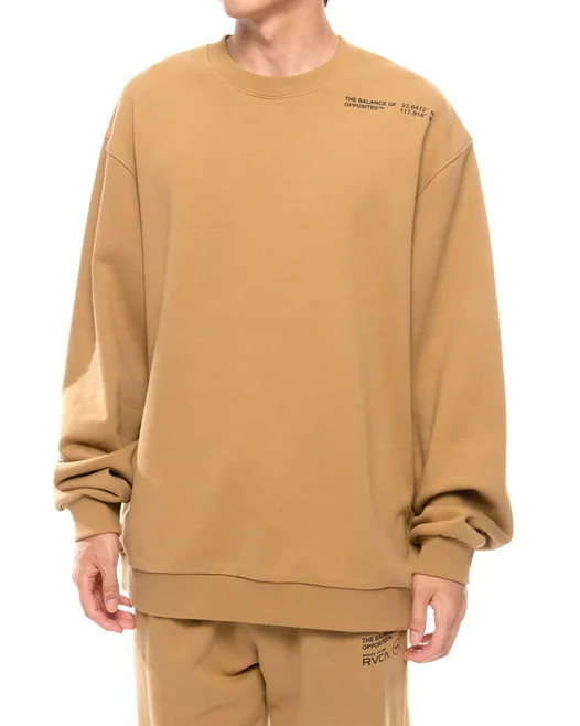 RVCA  |Long Sleeves Plain Logo Sweatshirts