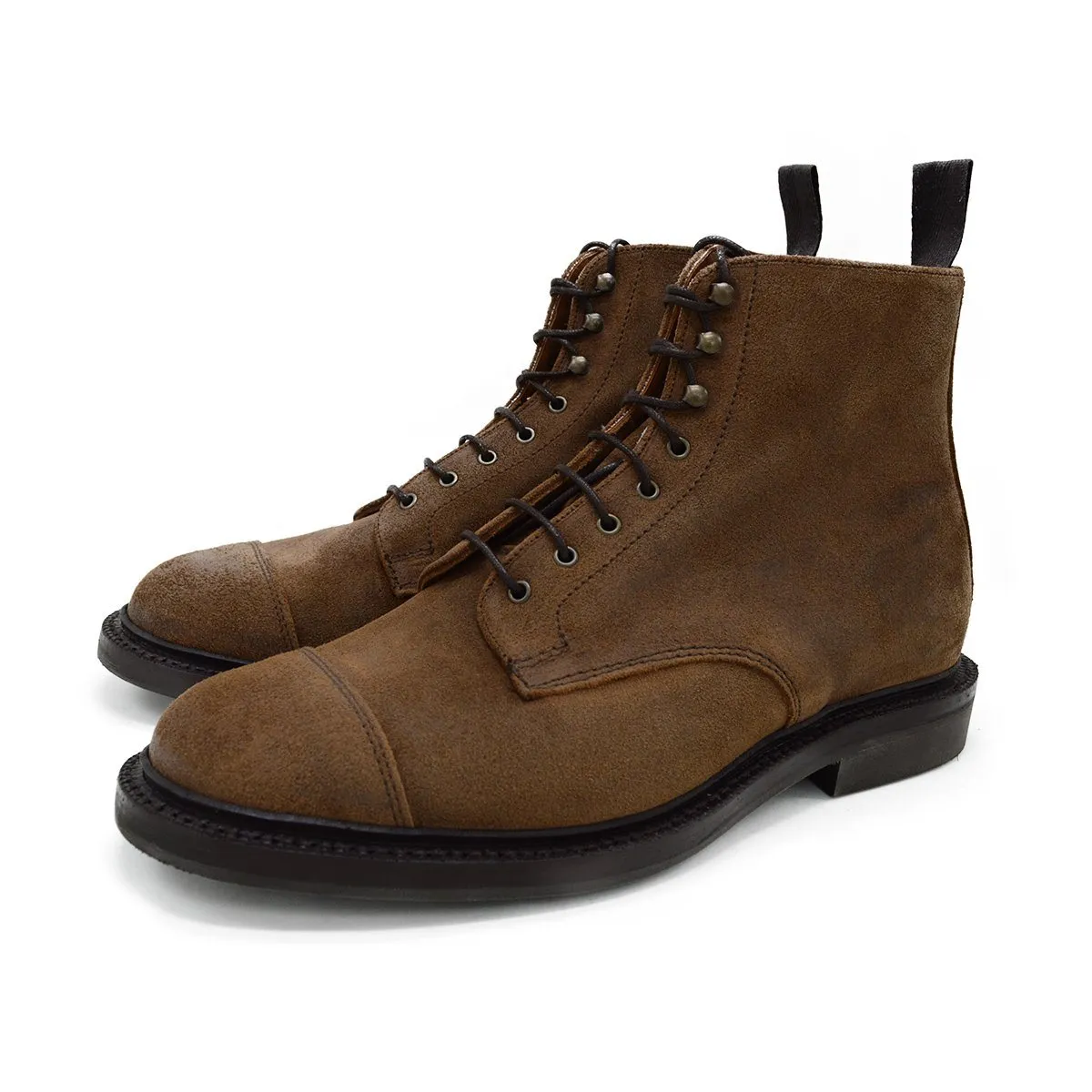 Sanders Craig- Snuff Waxy Suede Toe Cap Boot