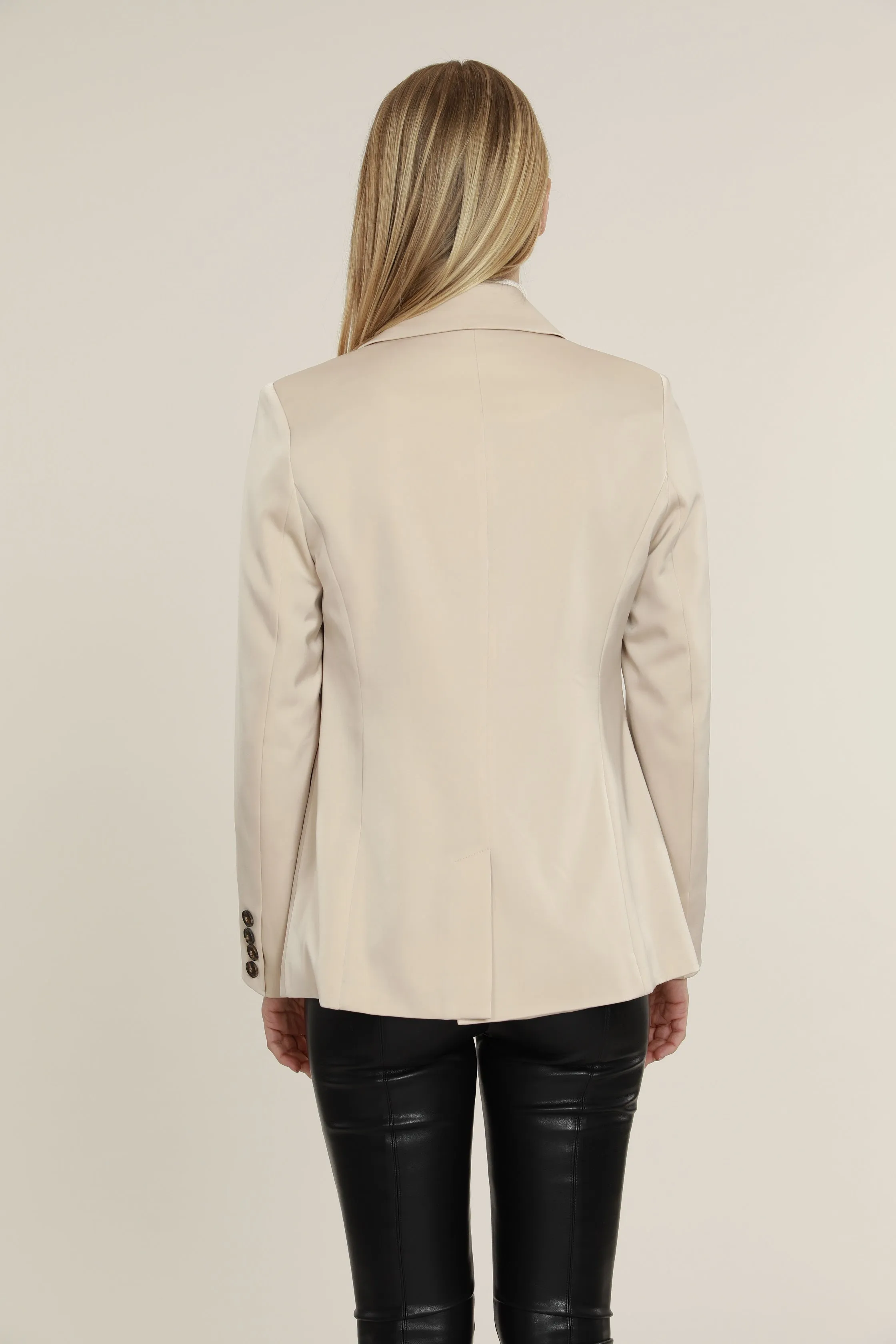 Satin One Button Blazer