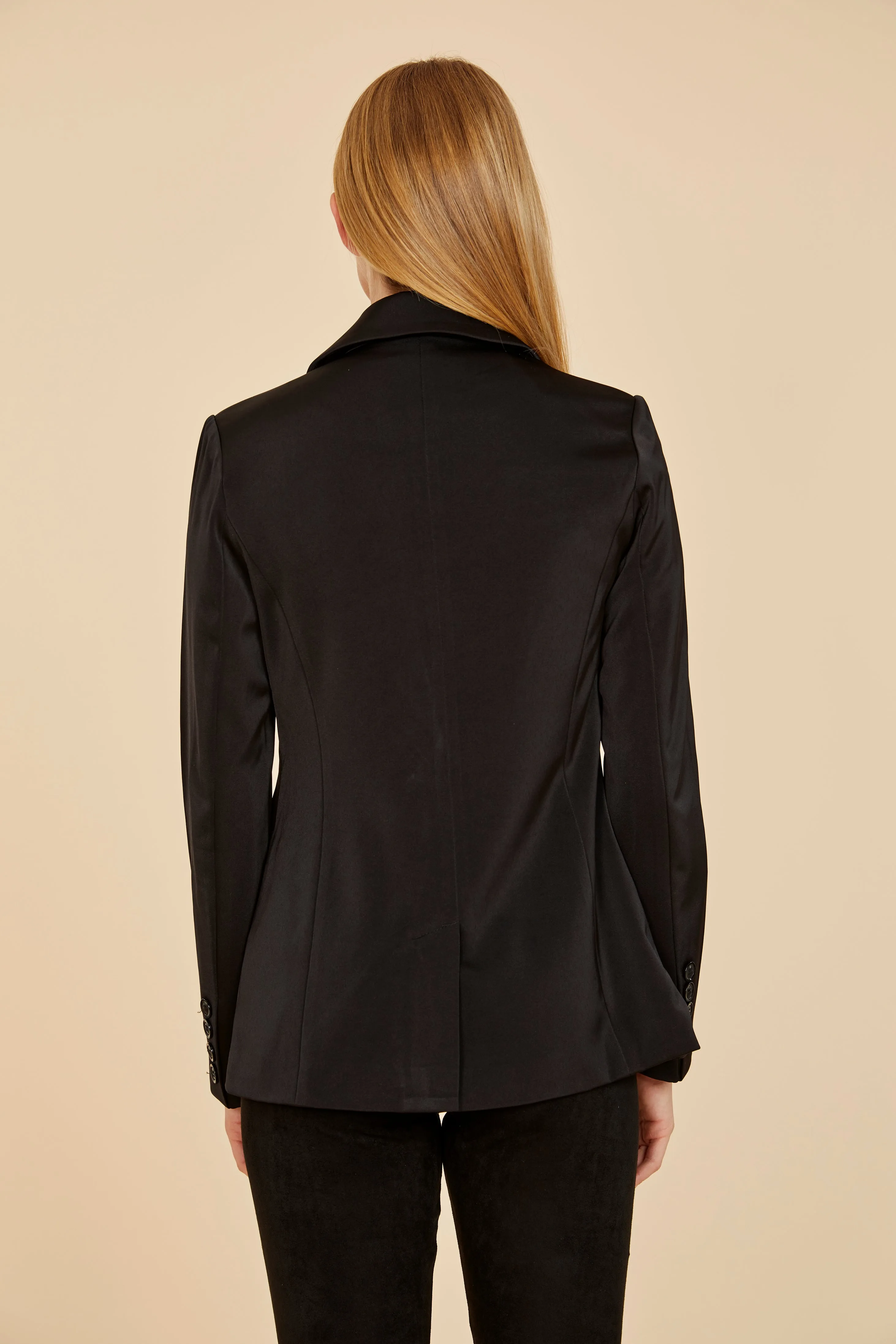 Satin One Button Blazer