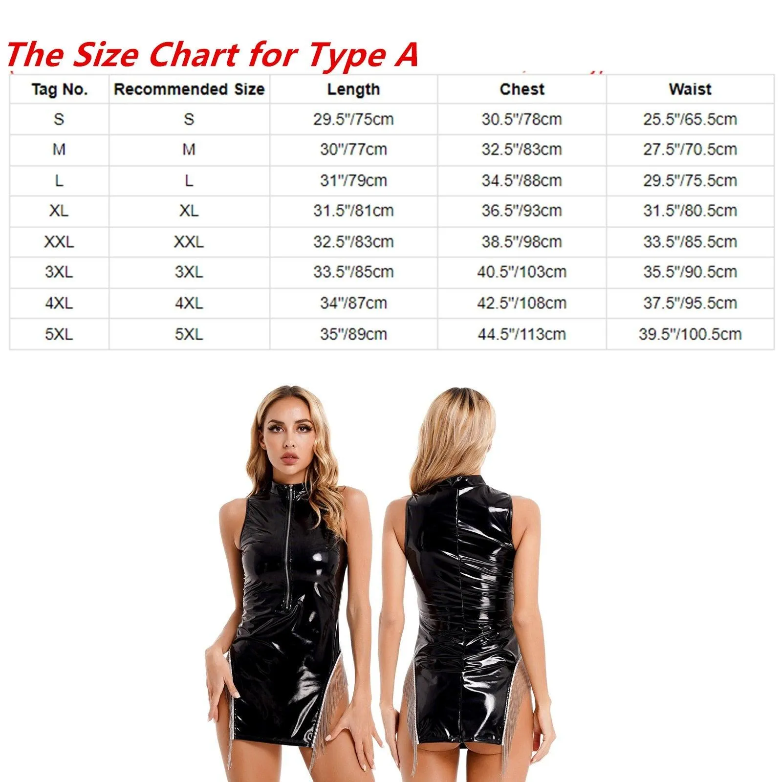 Sexy Sleeveless Patent Leather Mini Dress