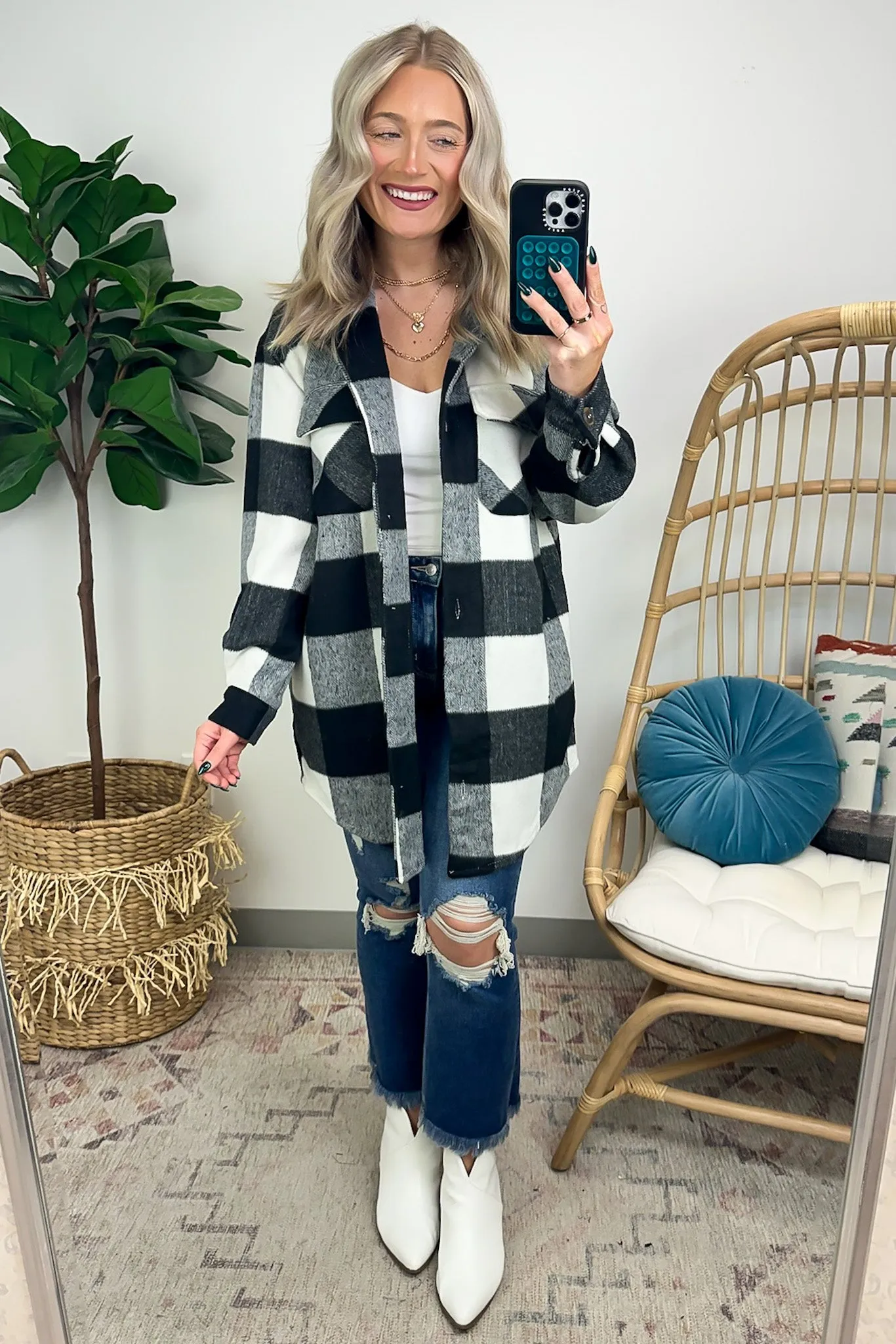 Shyanne Buffalo Plaid Button Down Shacket - FINAL SALE