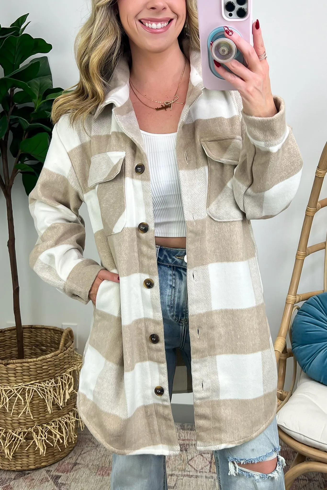 Shyanne Buffalo Plaid Button Down Shacket - FINAL SALE