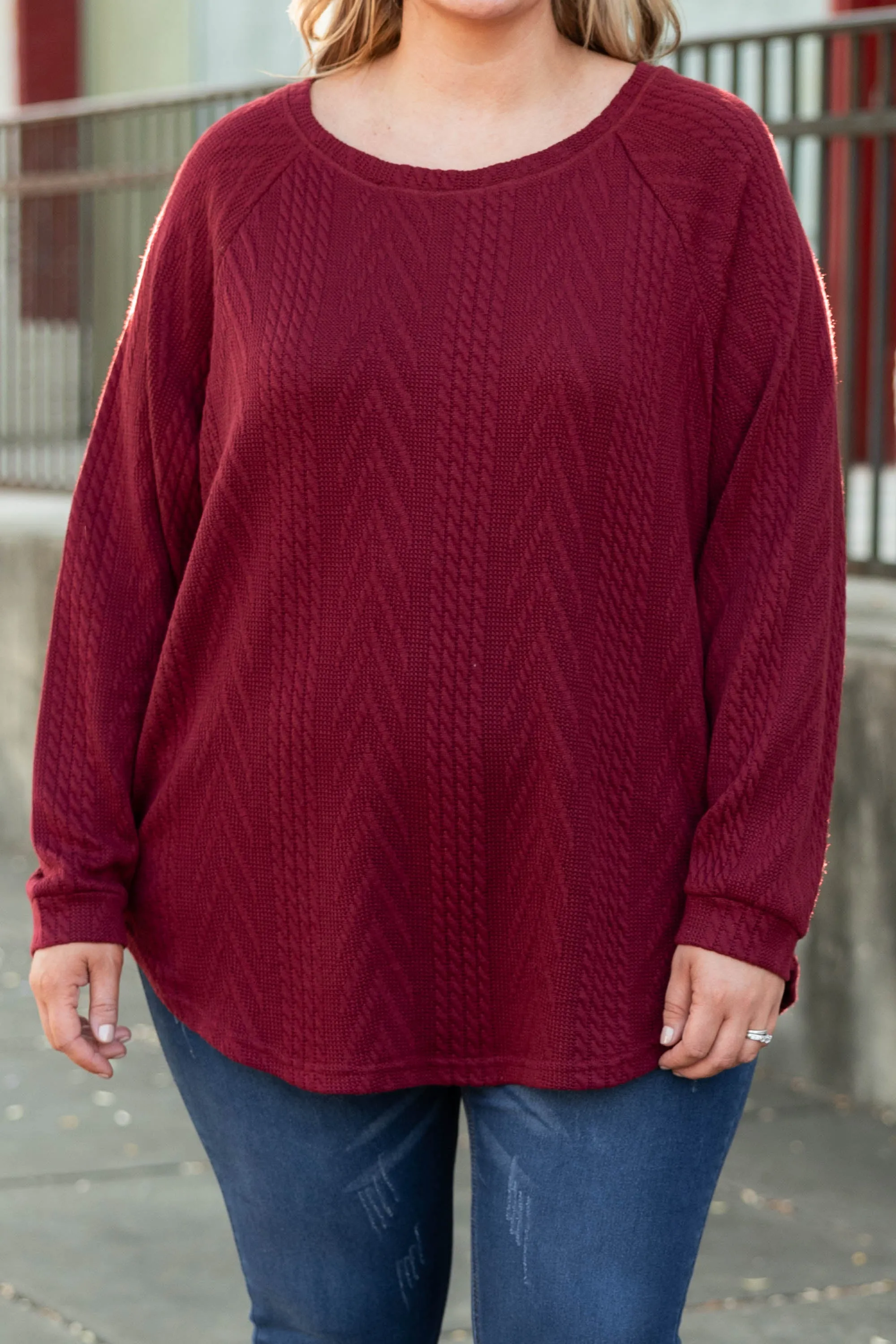 Slouchy Cableknit, Wine