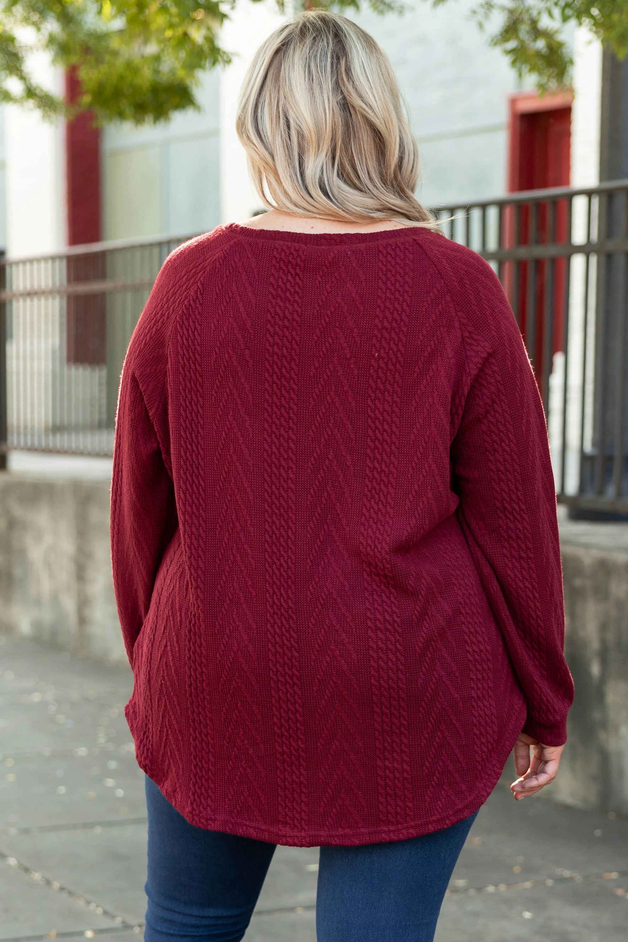 Slouchy Cableknit, Wine