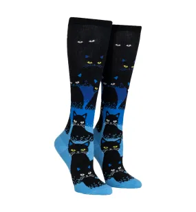 SOCK it to me Unisex Knee High Socks (Prints) - Cats in the Dark