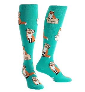 SOCK it to me Unisex Knee High Socks (Prints) - Foxes in Boxes