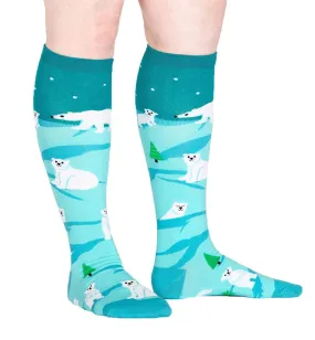 SOCK it to me Unisex Knee High Socks (Prints) - Polar Bear Stare