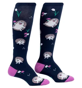 SOCK it to me Unisex Knee High Socks (Prints) - Rollin' with my Hedgehog