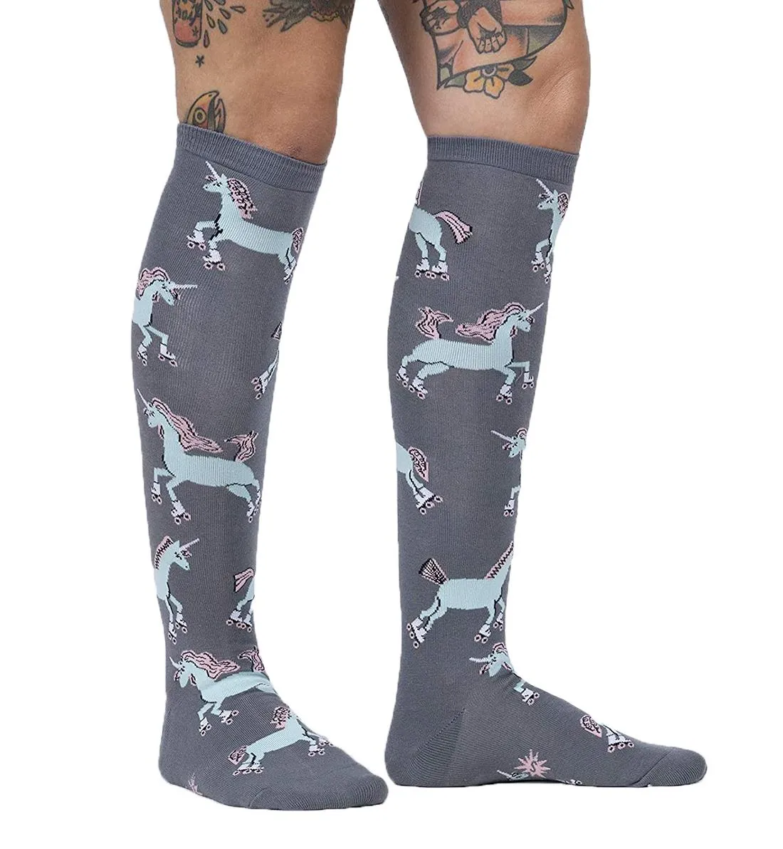 SOCK it to me Unisex Knee High Socks (Prints) - Rolling With My Ponies