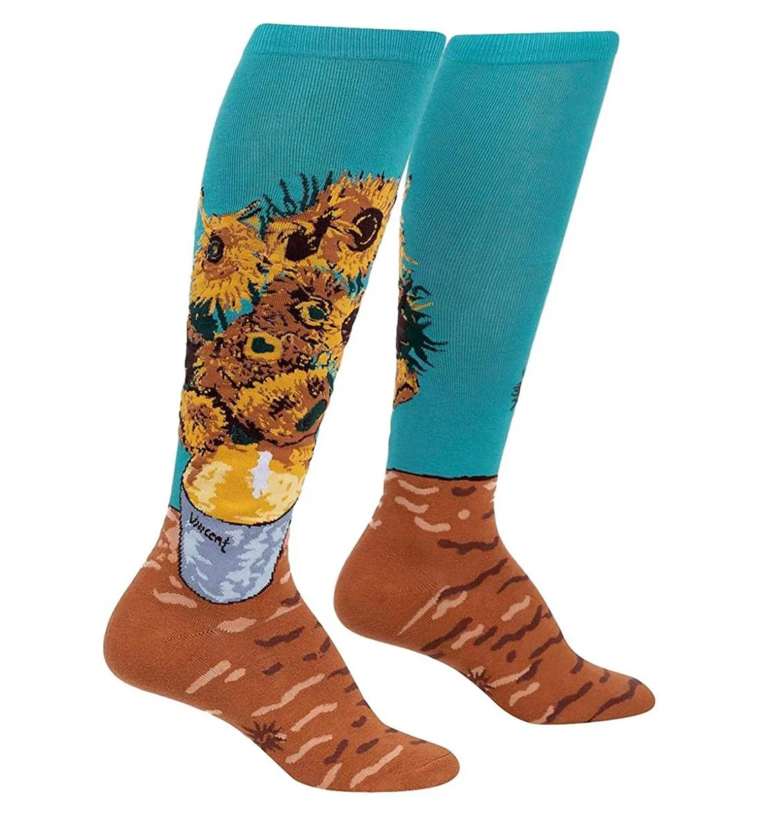 SOCK it to me Unisex Knee High Socks (Prints) - Sunflowers