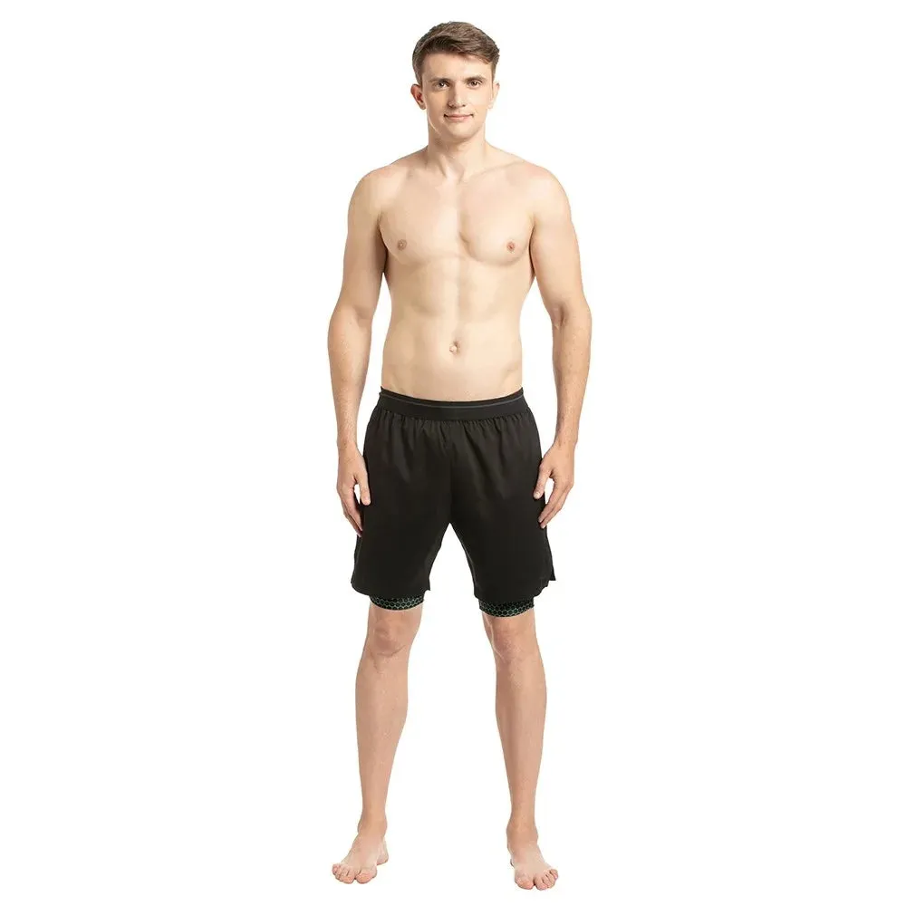 Speedo Men's Multi Sport 17inch Water short (Black/Green Glow/Rose Gold)