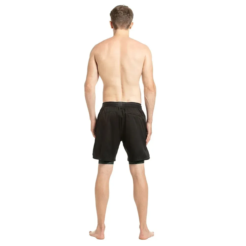 Speedo Men's Multi Sport 17inch Water short (Black/Green Glow/Rose Gold)