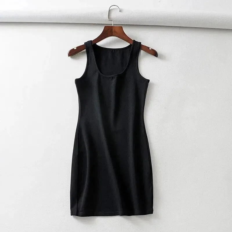 Square Neck Sleeveless Bodycon Mini Dress