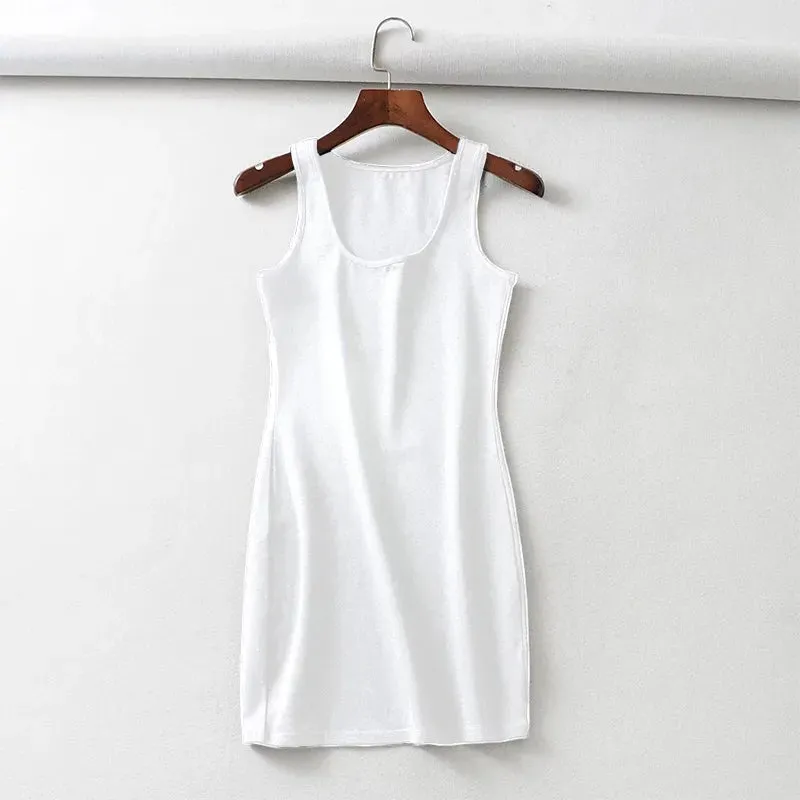 Square Neck Sleeveless Bodycon Mini Dress