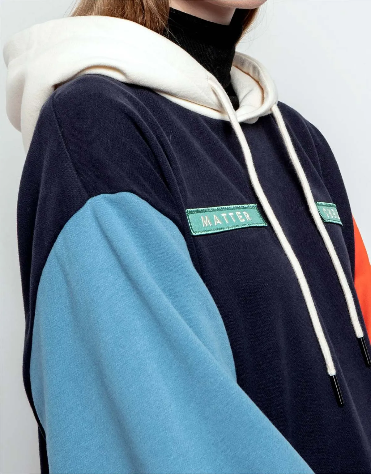 Stoic Colour-block Hoodies - Navy