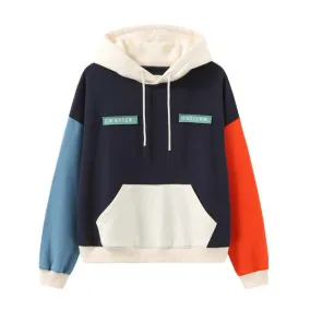 Stoic Colour-block Hoodies - Navy