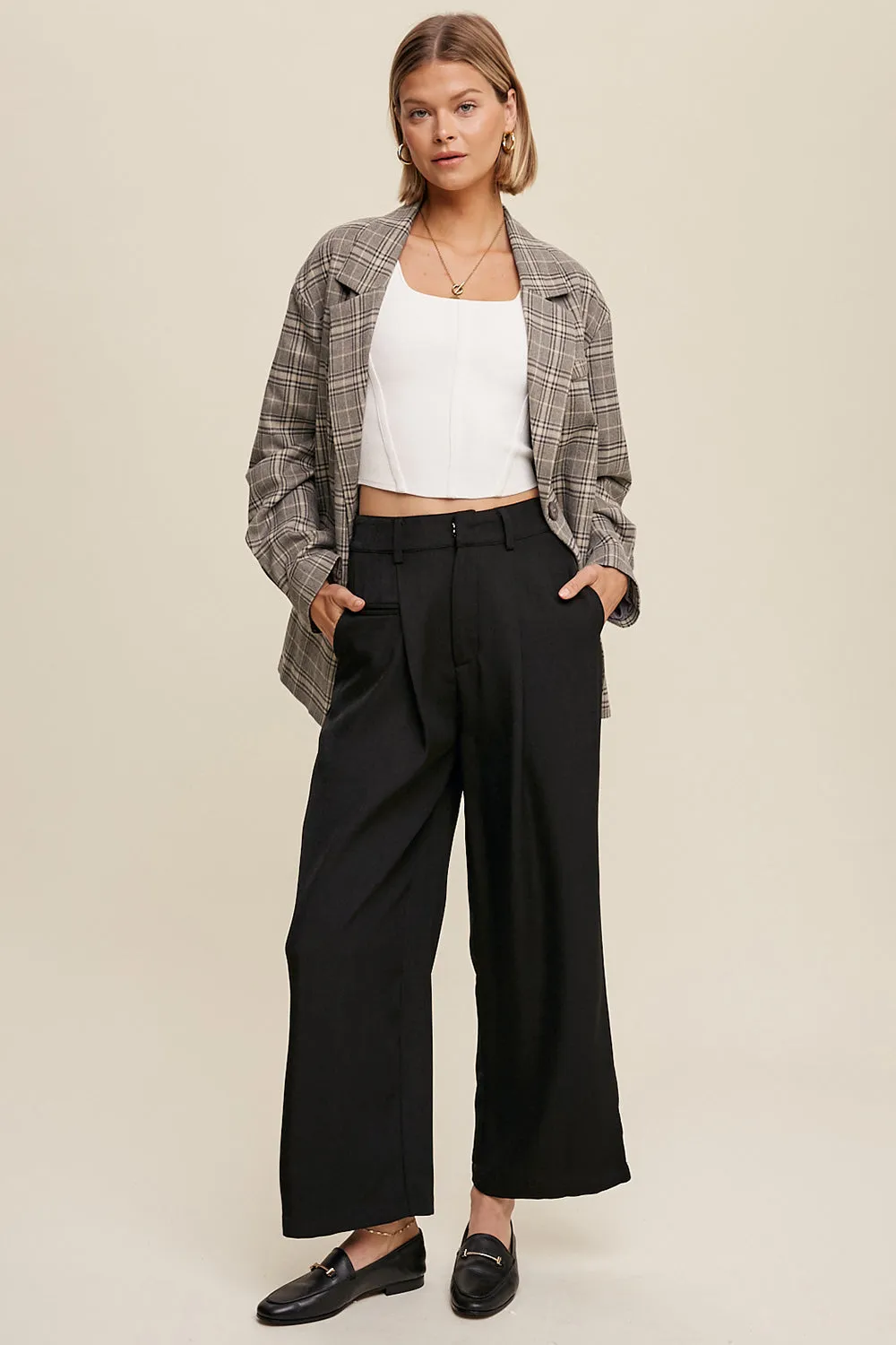 Straight Leg Trouser Pants