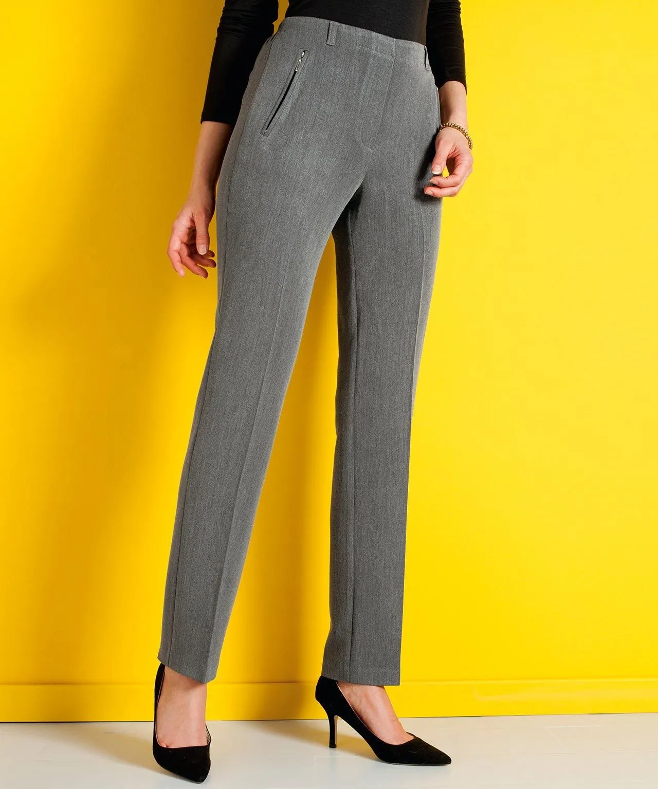 Straight leg Zip Detail Trousers