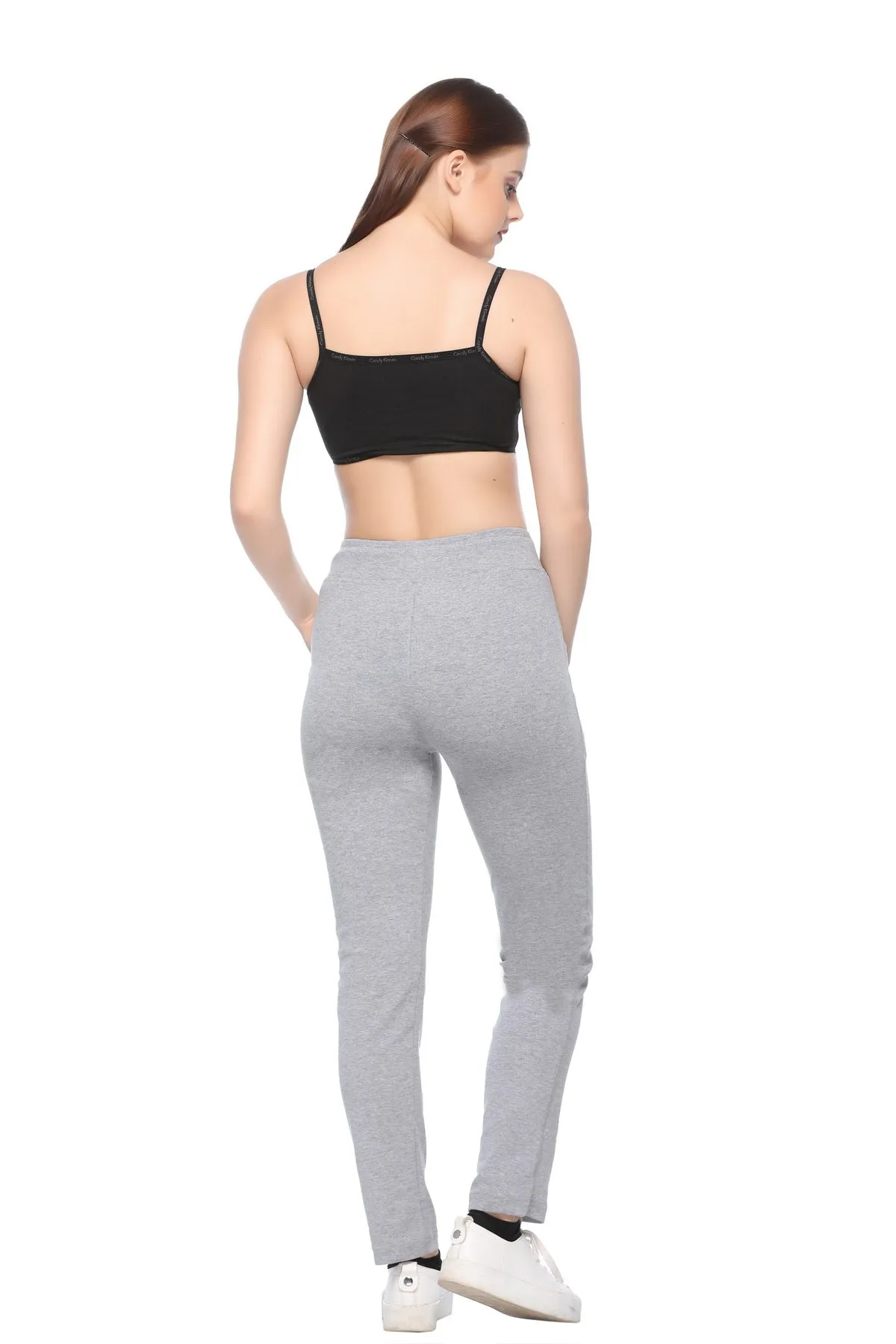 Stretchable Track Pants For Women - Cotton Lycra Activewear - Pack of 2 (Grey & Maroon)