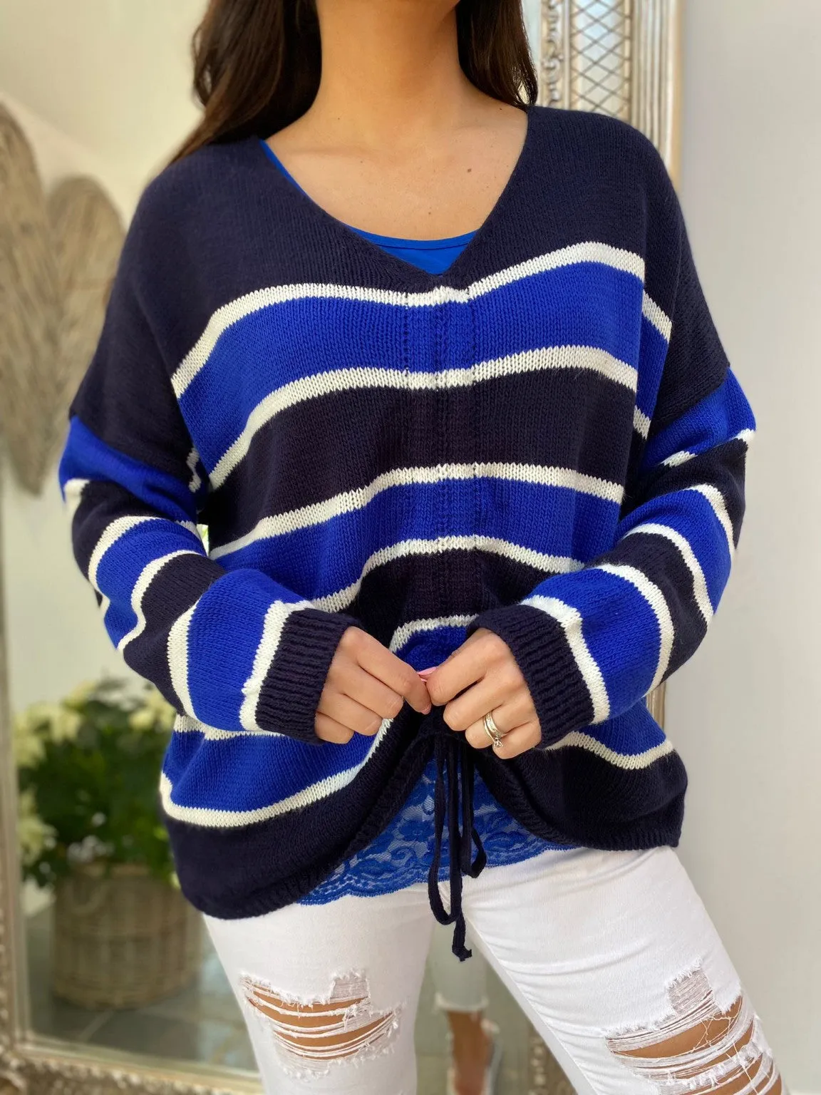 Stripe Ruched Knit Fern