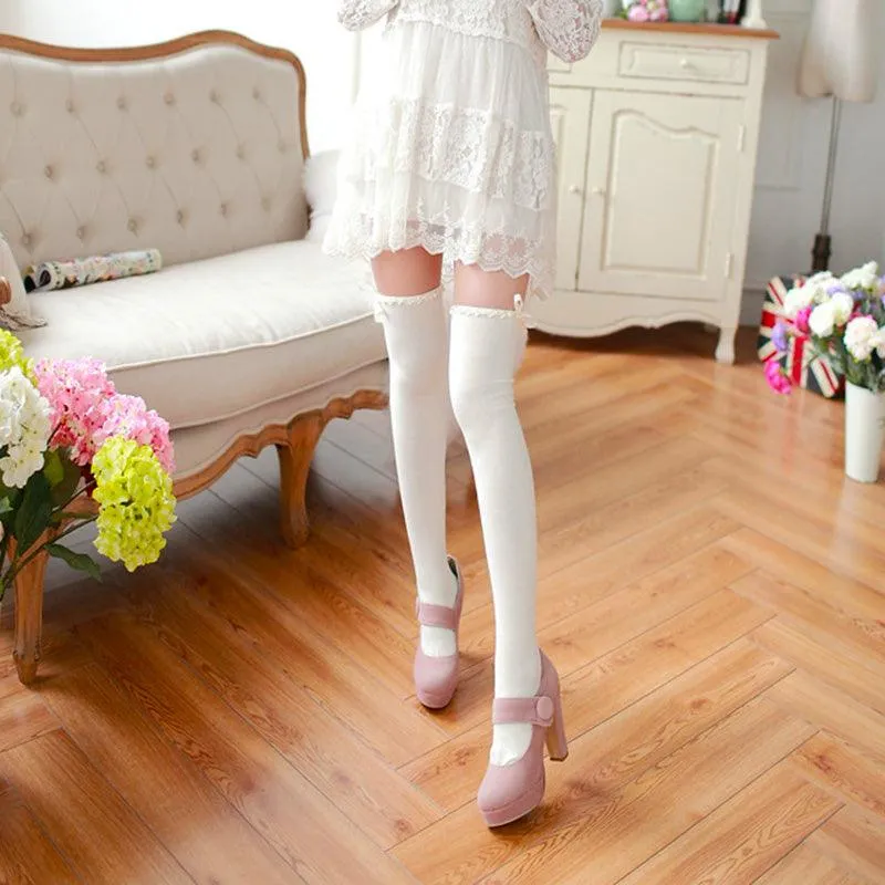 Sweet Lace Stocking High Knee Socks