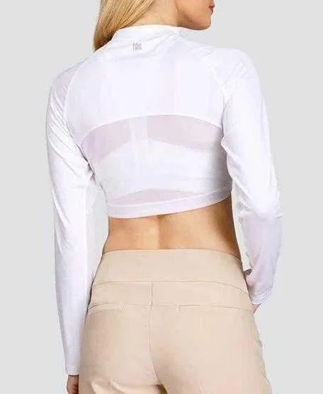 Tail Activewear Women's Layering Mesh Long Sleeved Crop Top-White