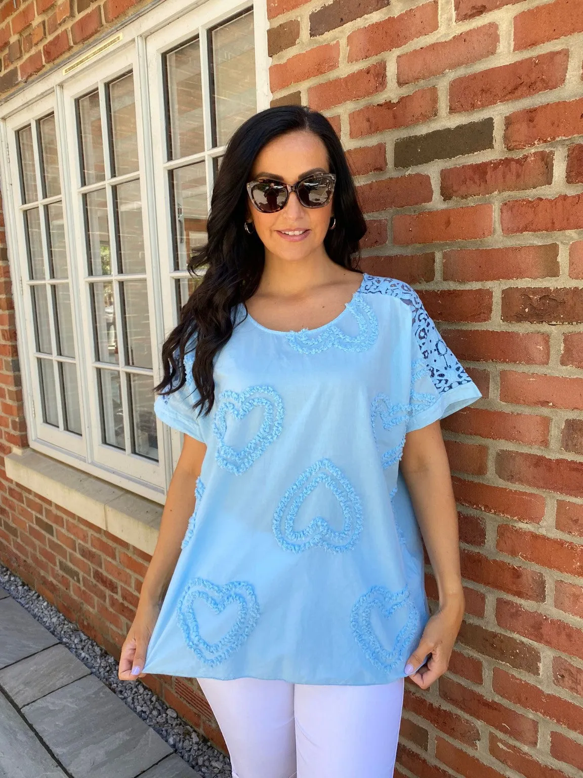 Textured Heart Lace Top Thea