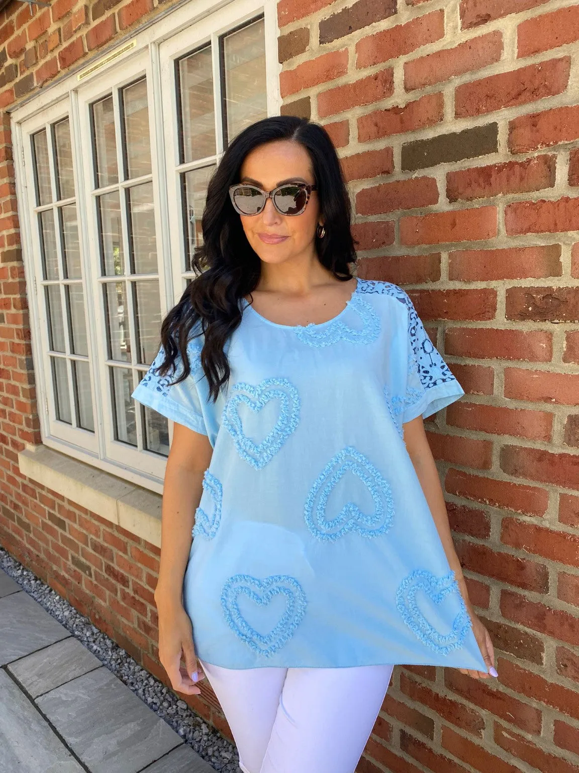 Textured Heart Lace Top Thea