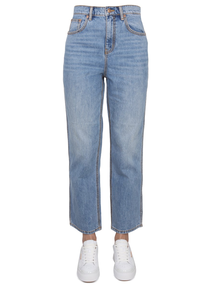 TORY BURCH    STRAIGHT LEG COTTON DENIM JEANS