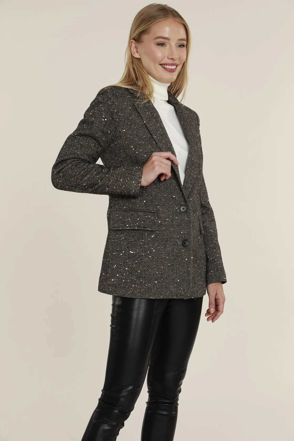 Tweed Micro Sequin Blazer