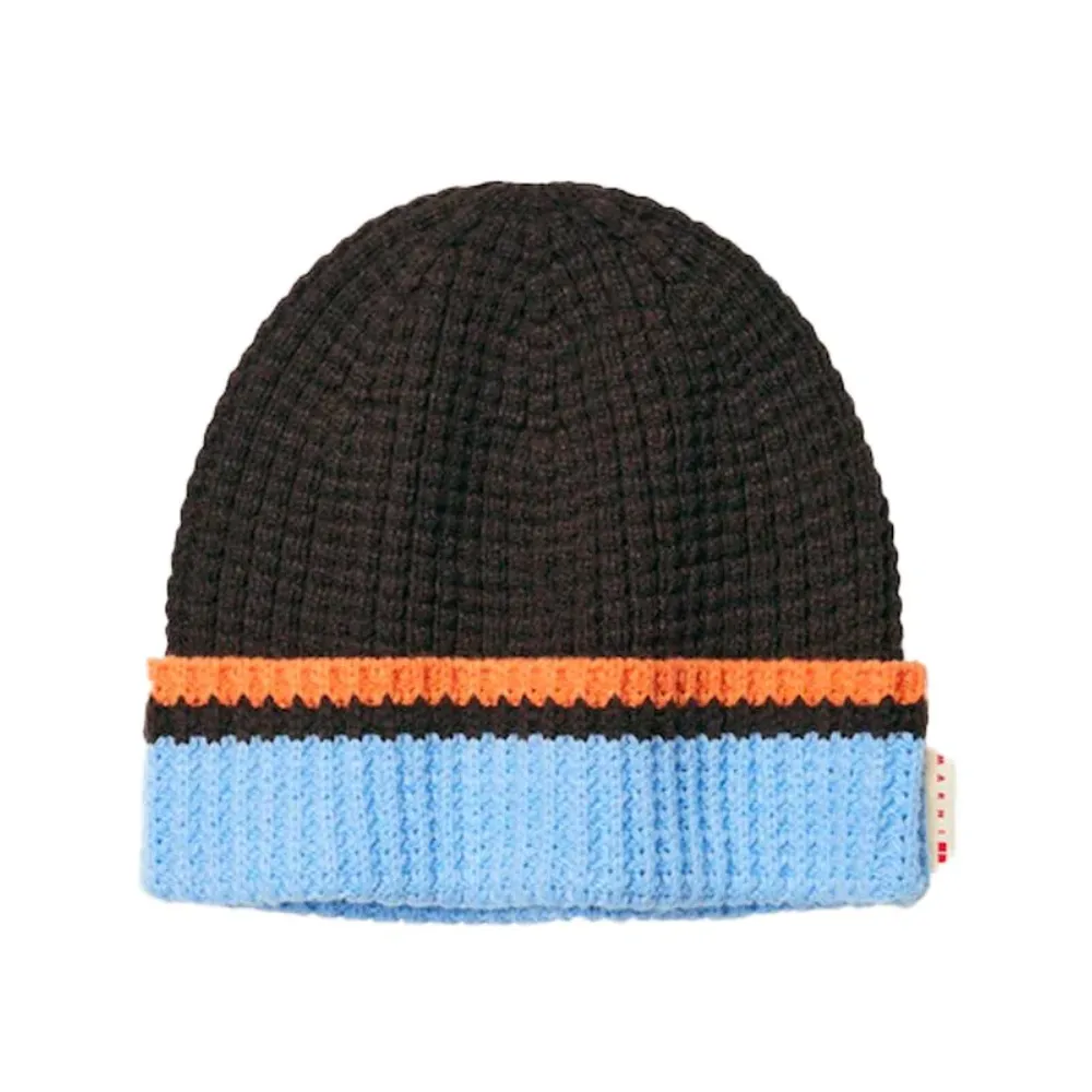 Uniqlo Marni Knitted Beanie Brown Blue