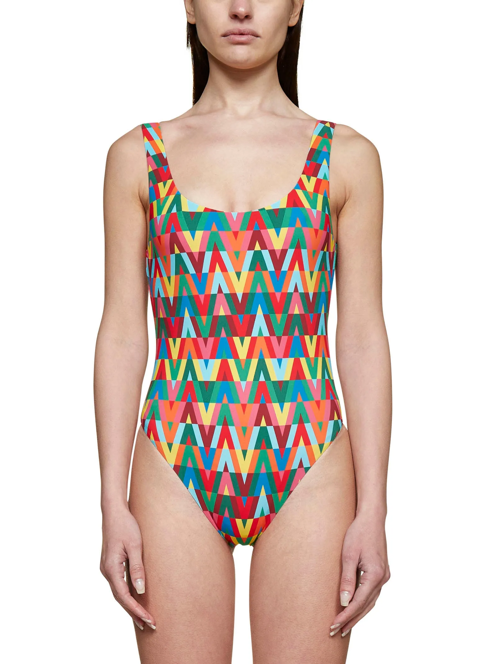 Valentino All-Over Printed Sleeveless Swimsuit