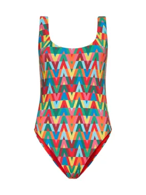 Valentino All-Over Printed Sleeveless Swimsuit