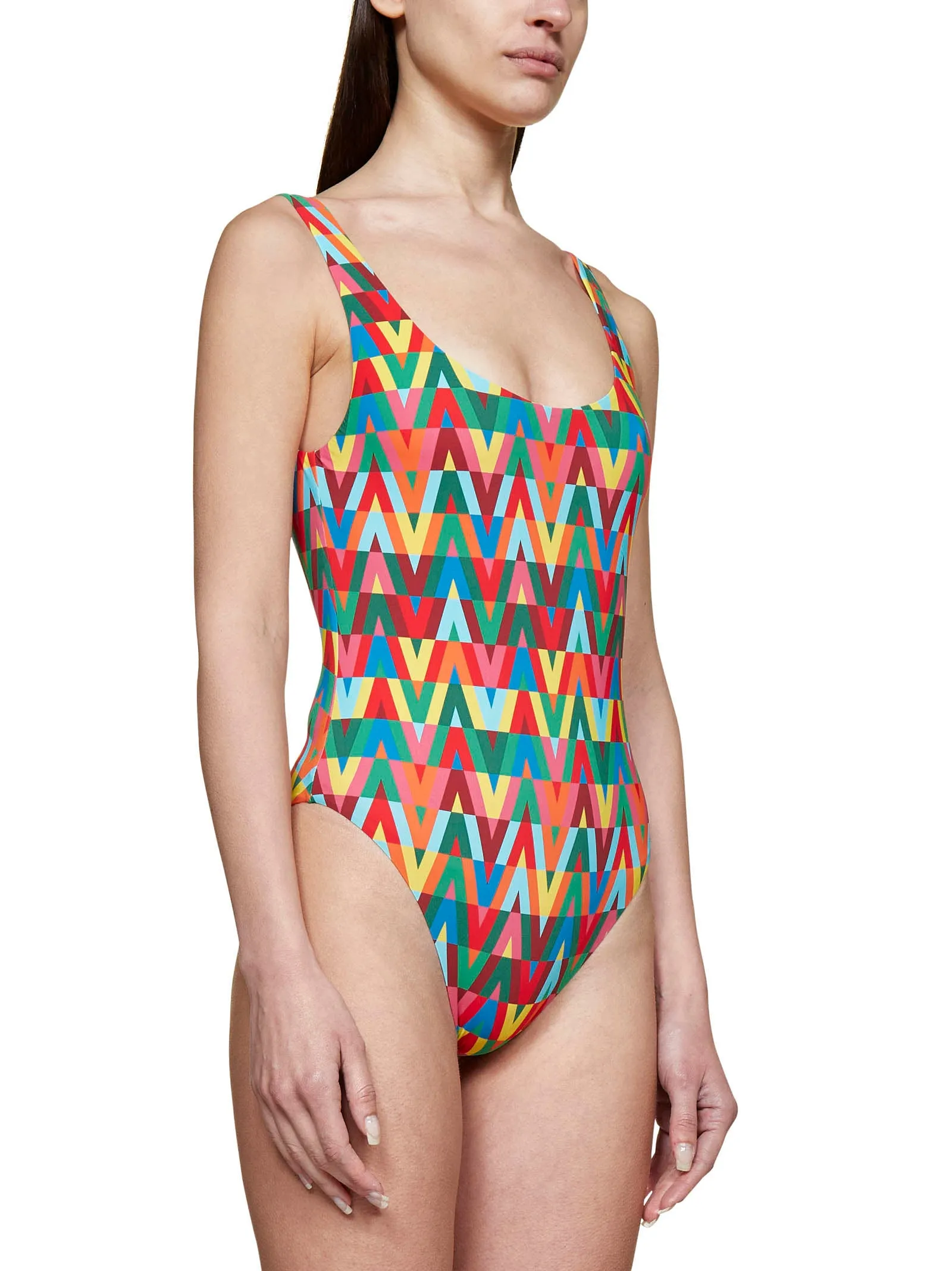 Valentino All-Over Printed Sleeveless Swimsuit