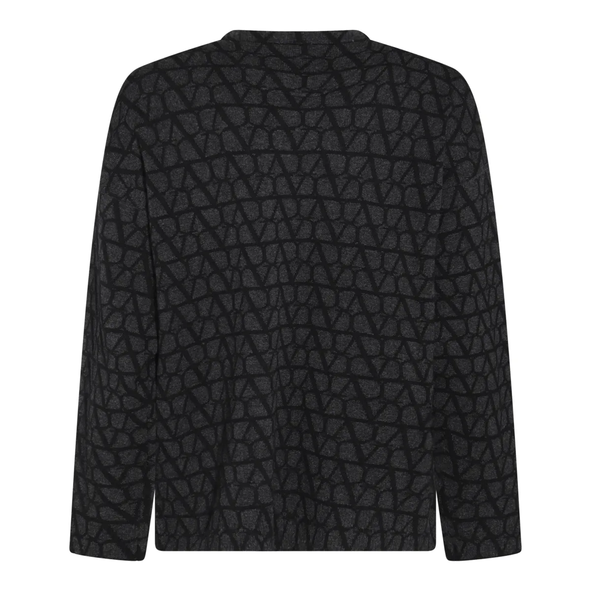 VALENTINO  |Crew Neck Pullovers Monogram Wool Long Sleeves Plain