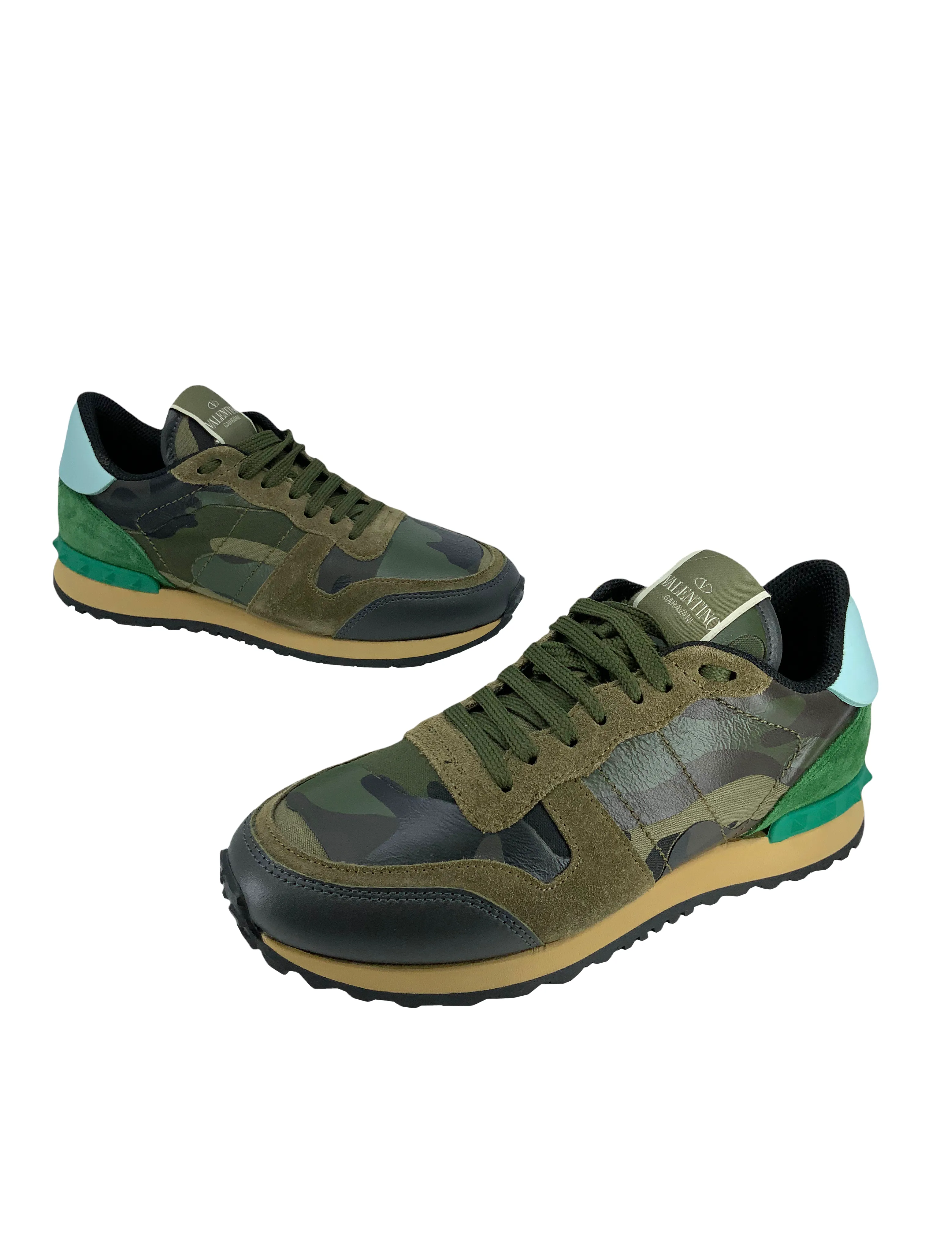 Valentino Rockrunner Camo Trainer Sneakers Size 8.5