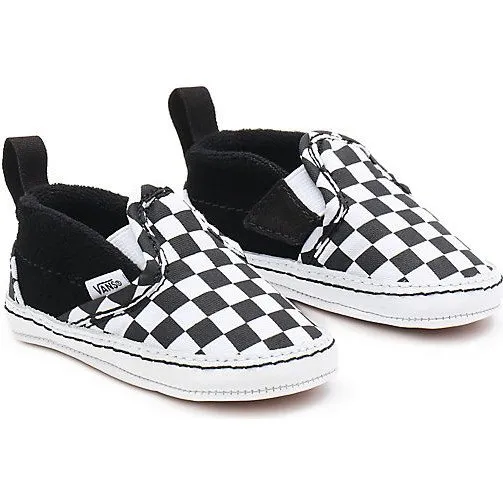 Vans INFANT CHECKERBOARD SLIP-ON HOOK AND LOOP CRIB SHOES (0-1 YEAR) ((CHECKER) BLACK) BLACK