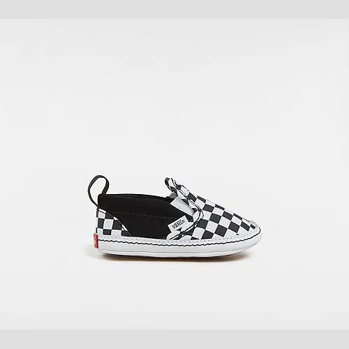 Vans INFANT CHECKERBOARD SLIP-ON HOOK AND LOOP CRIB SHOES (0-1 YEAR) ((CHECKER) BLACK) BLACK