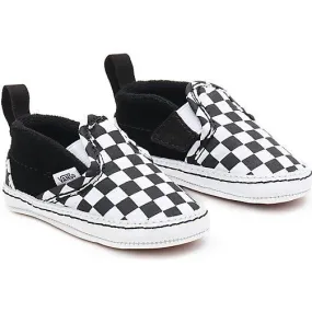 Vans INFANT CHECKERBOARD SLIP-ON HOOK AND LOOP CRIB SHOES (0-1 YEAR) ((CHECKER) BLACK) BLACK