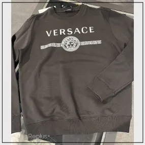 VERSACE  |Crew Neck Pullovers Unisex Street Style Long Sleeves Plain