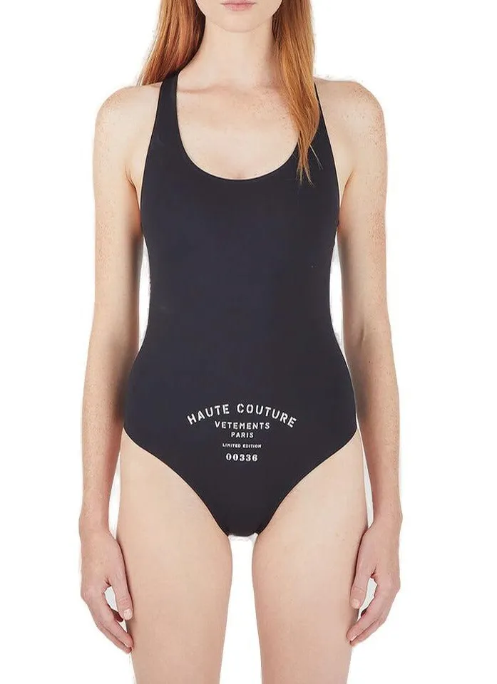 Vetements Logo Printed One-Piece Swimsuit