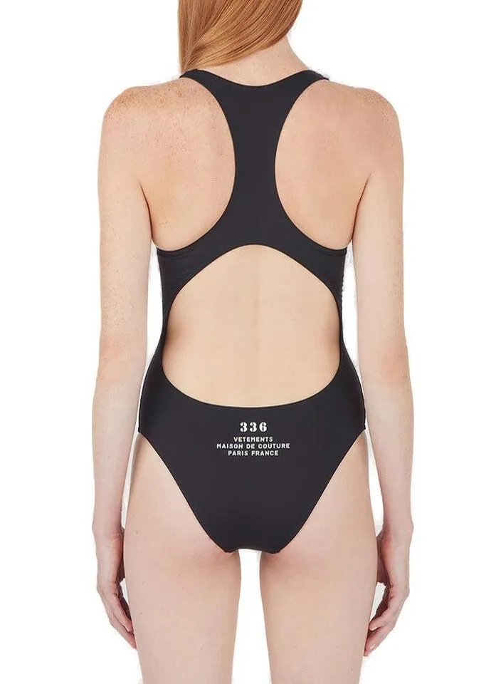 Vetements Logo Printed One-Piece Swimsuit