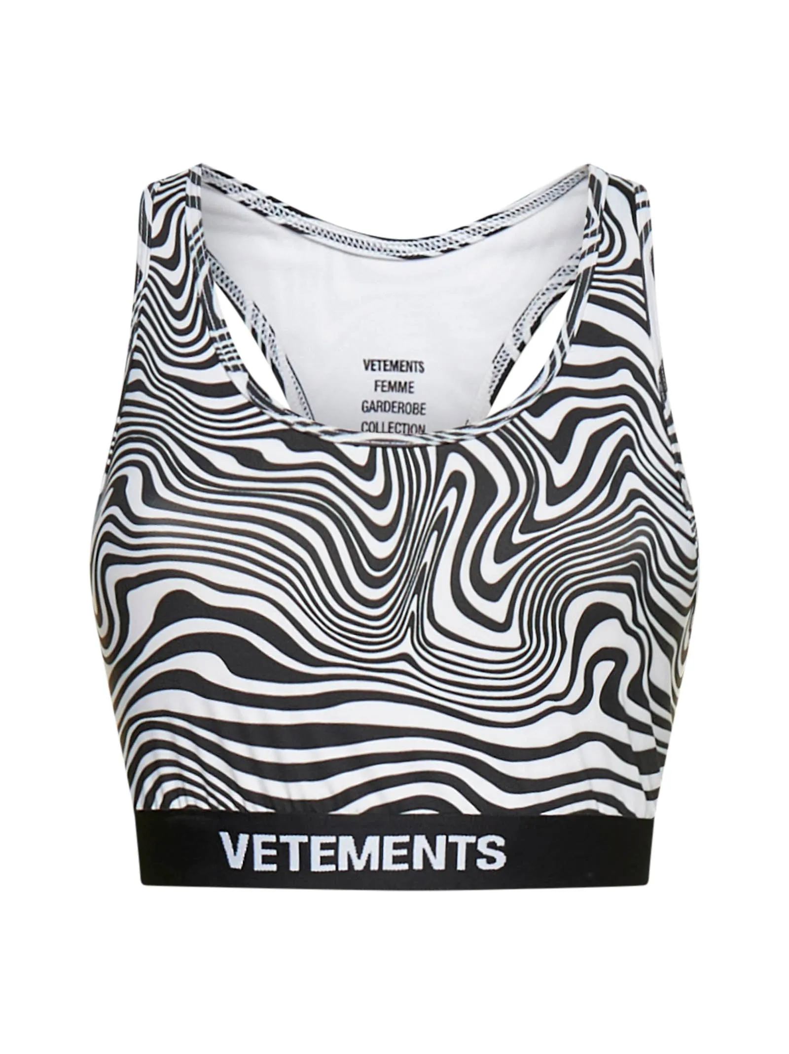 Vetements Zebra Printed Sports Bra