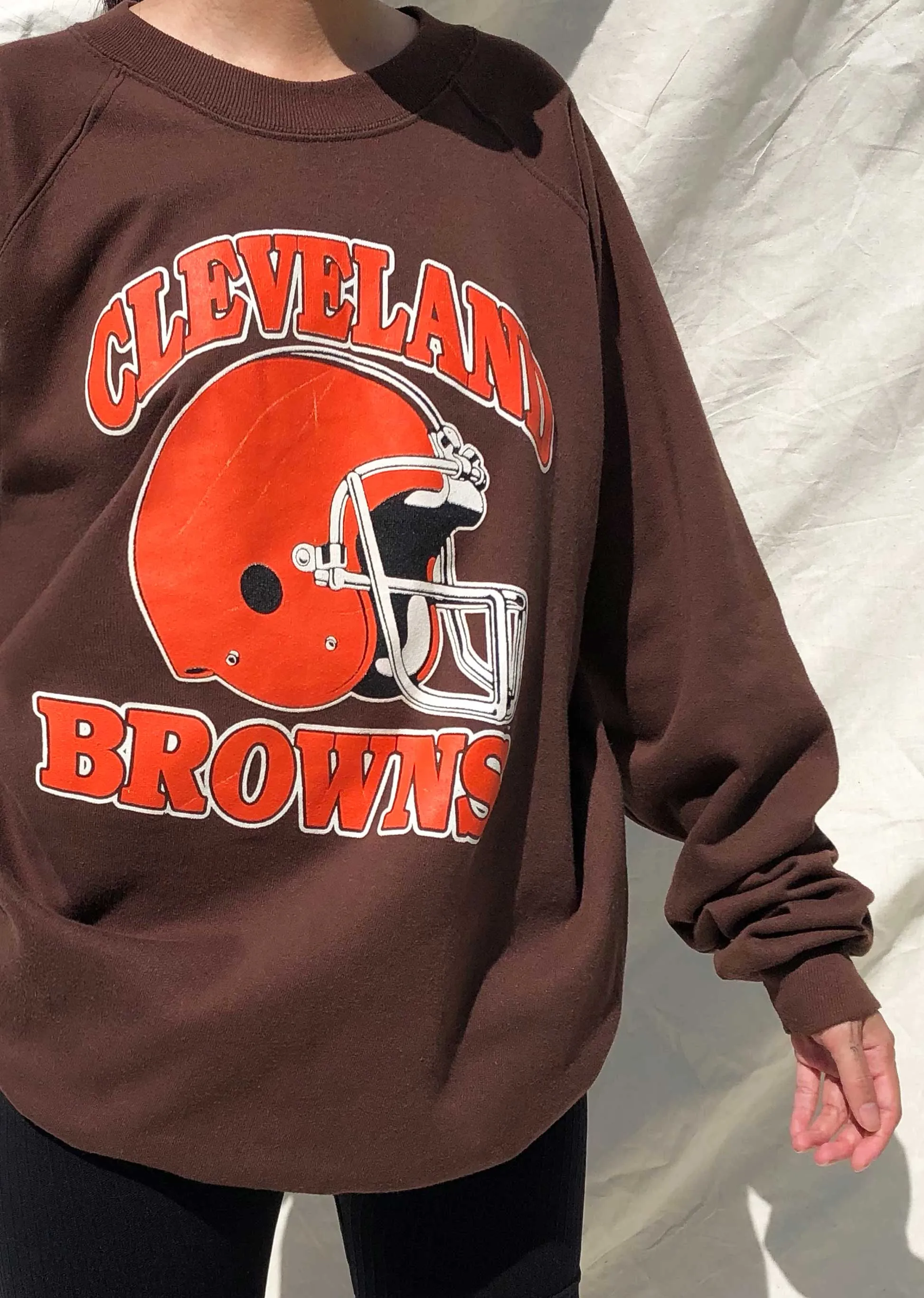 Vintage 90's NFL Cleveland Browns Sweater Brown (L)