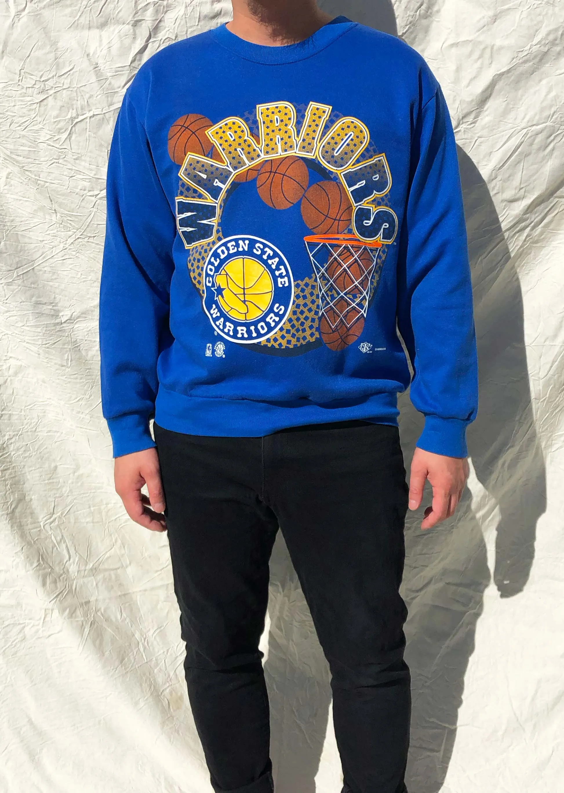 Vintage '93 NBA Golden State Warriors Sweater Blue (L)