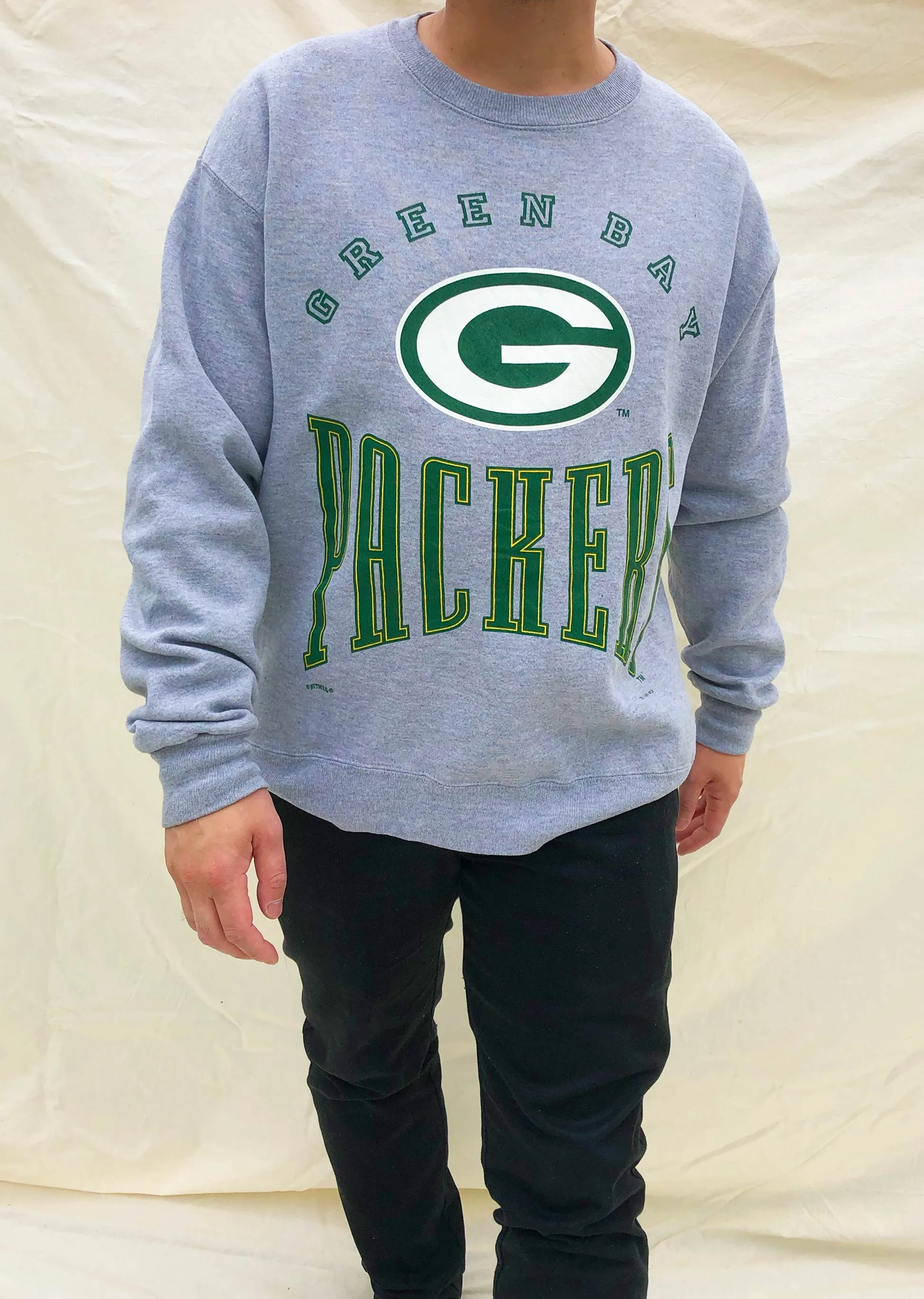 Vintage NFL Green Bay Packers '95 Lee Sport x Nutmeg Mills Sweater Grey (L)