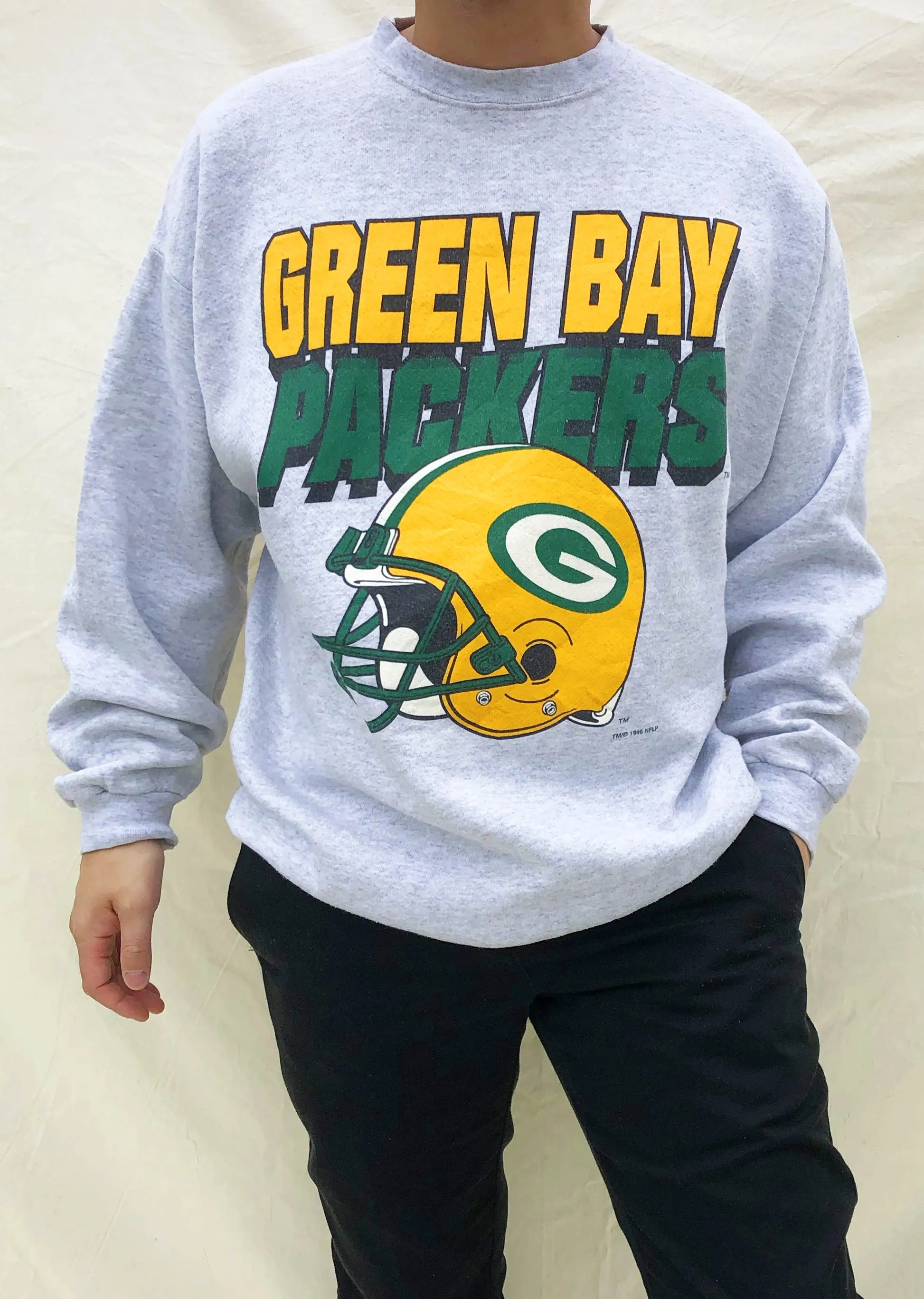 Vintage NFL Green Bay Packers '96 Sweater Grey (XL)