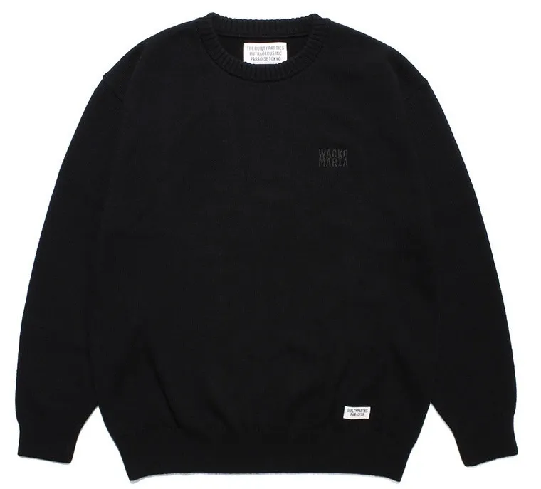 WACKO MARIA  |Crew Neck Pullovers Unisex Wool Street Style Plain Logo