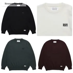 WACKO MARIA  |Crew Neck Pullovers Unisex Wool Street Style Plain Logo